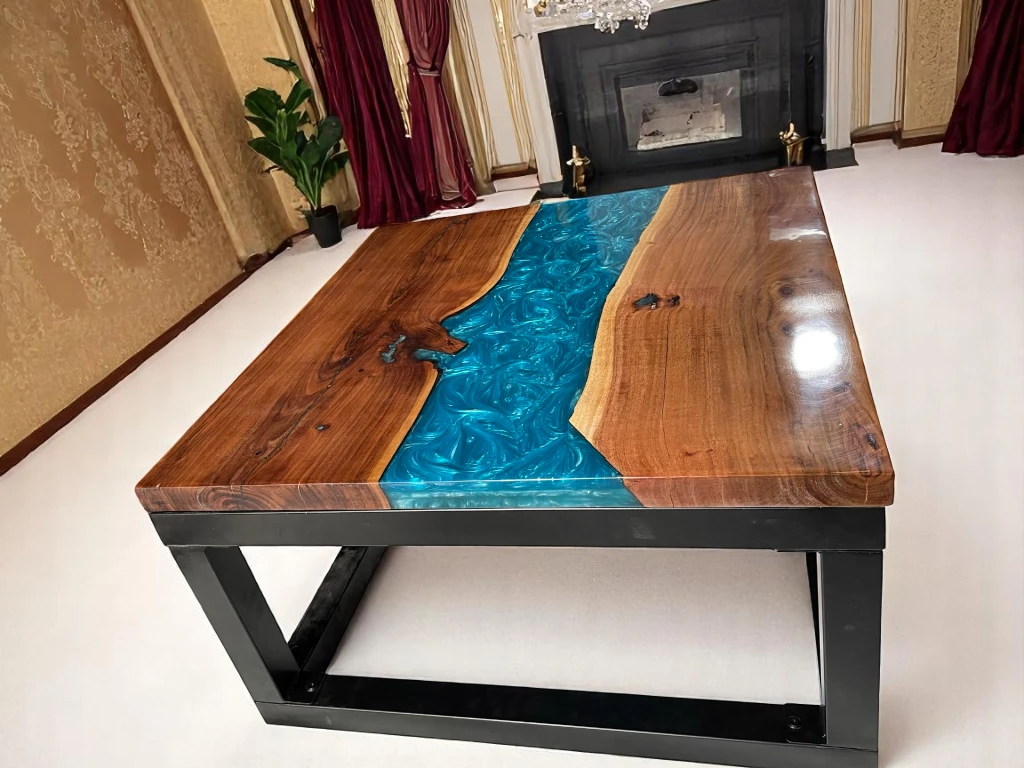 Luxurious Square Epoxy Table for Living & Dining Room